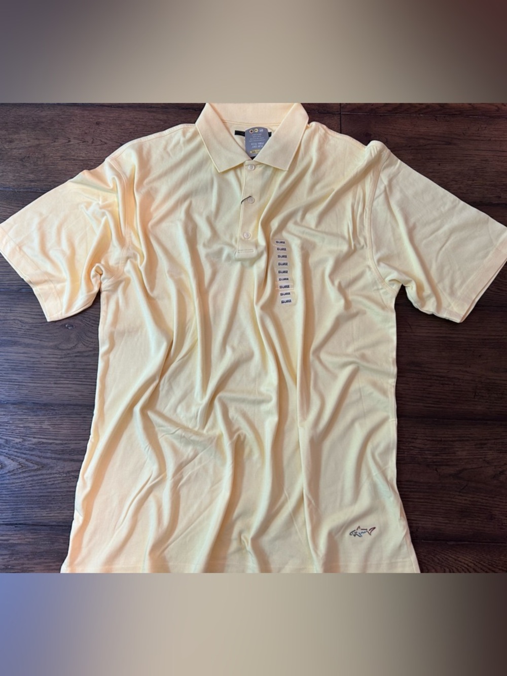 NWT! Greg Norman XXL banana yellow shortsleeve Polo